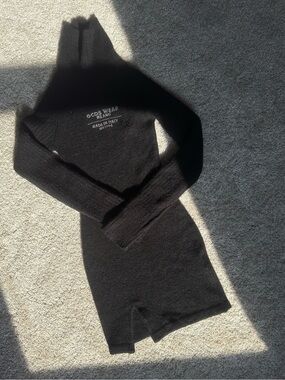 Black GCDS Ready to Wear Label Long-Sleeve Turtleneck Knit Dress